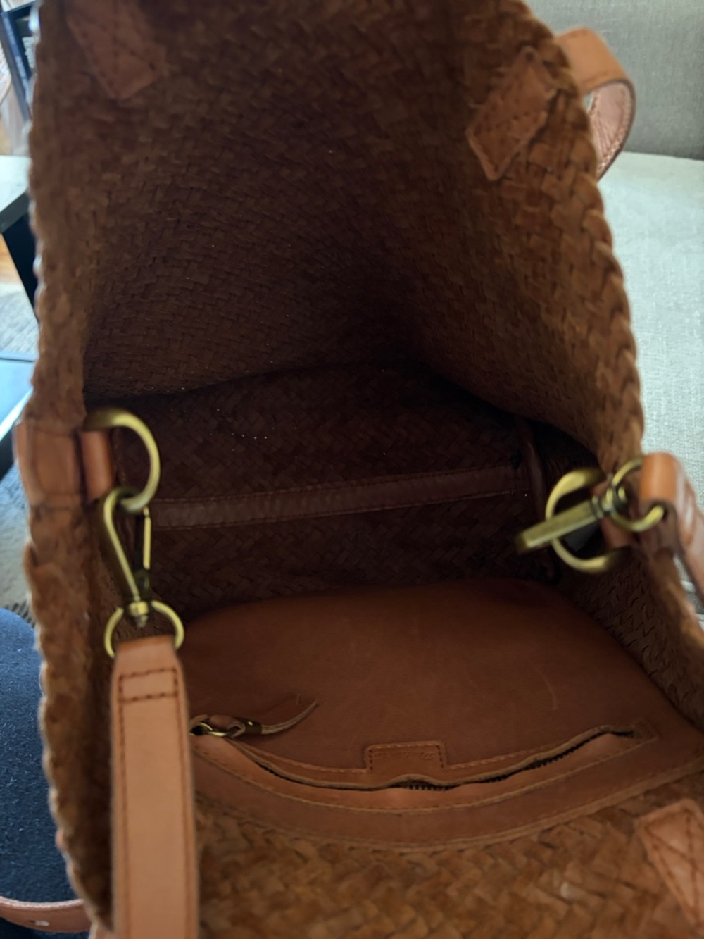 Madewell Woven Leather Tote in Tan - Picture 9 of 9